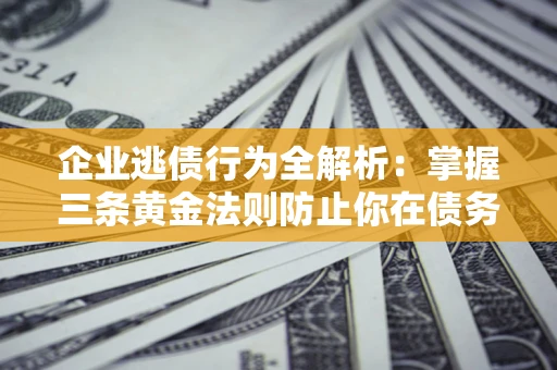济南企业逃债行为全解析：掌握三条黄金法则防止你在债务乱局中“踩雷”